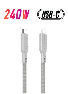 Thunder Pro USB-C to USB-C cable USB 3.2 Gen 2 PD Fast Charge 240W  Data Sync 20 Gbps Ultra HD 4k 60Hz [1.2 Meter] - Grey