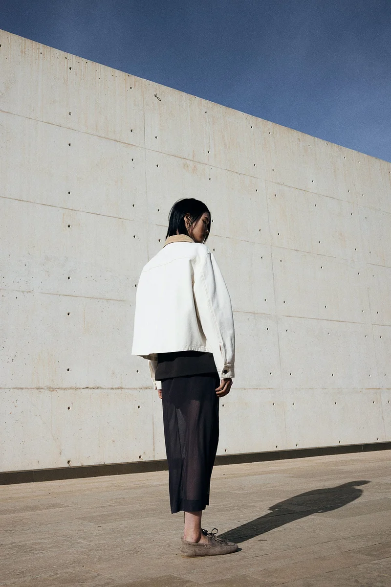 اتش اند ام Corduroy-collar denim jacket