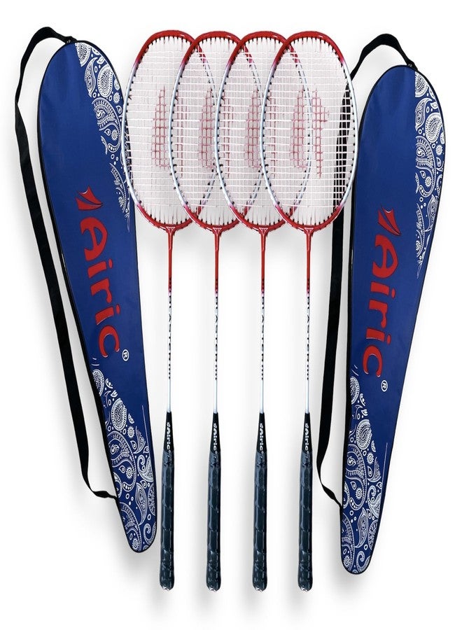 Airic Isometric Blaster Staunch with Cover Strung Badminton Racquet (Pack of: 4, 115 g) (Red) - Image 1