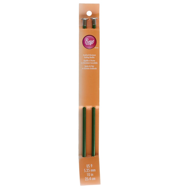 Boye 3216327009M Aluminum Straight Knitting Needles Set US Size 9 10 L 2pcs