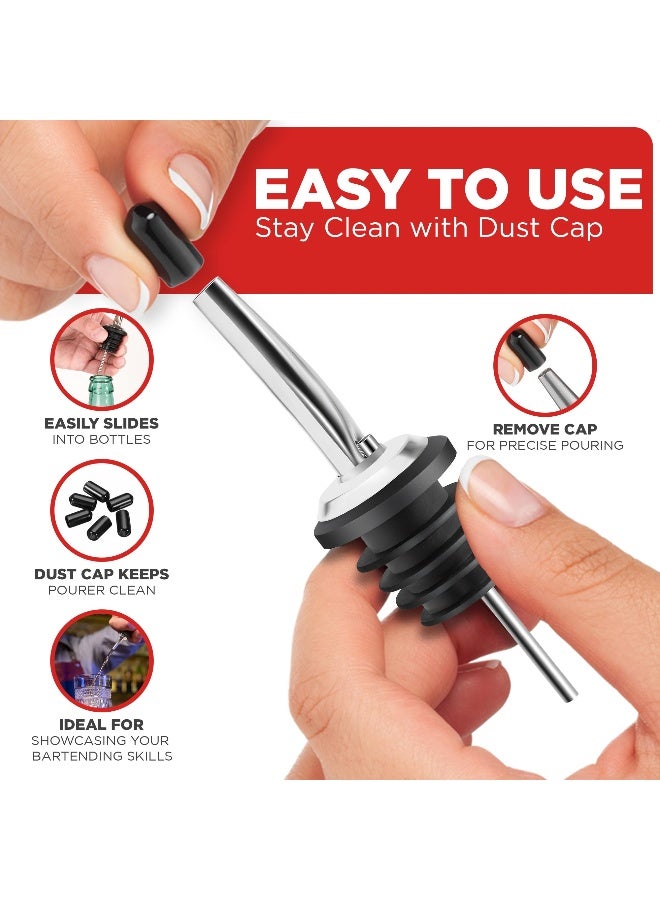 FYNECHEF 48 Pack Stainless Steel Bottle Pourers for Alcohol, Liquor, and Wine - Bar Accessories, Spouts for Bottles and Dispensers - Image 5