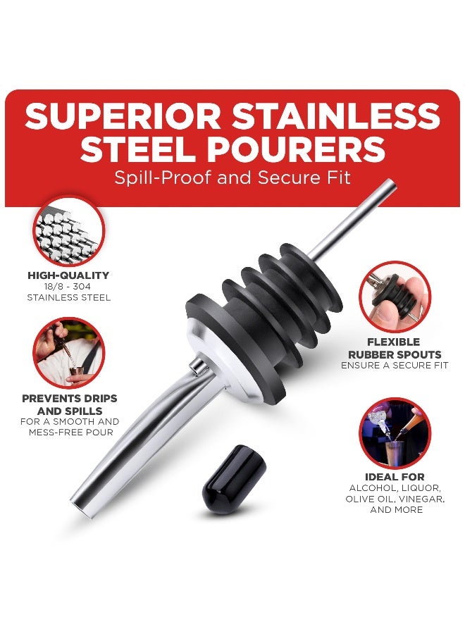 FYNECHEF 48 Pack Stainless Steel Bottle Pourers for Alcohol, Liquor, and Wine - Bar Accessories, Spouts for Bottles and Dispensers - Image 4