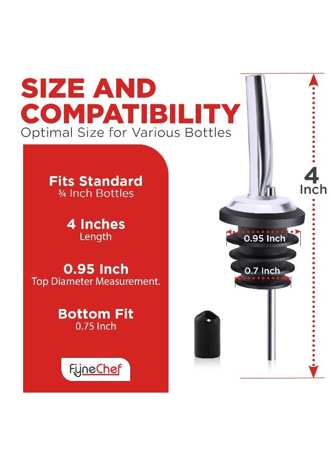 FYNECHEF 48 Pack Stainless Steel Bottle Pourers for Alcohol, Liquor, and Wine - Bar Accessories, Spouts for Bottles and Dispensers - Image 3
