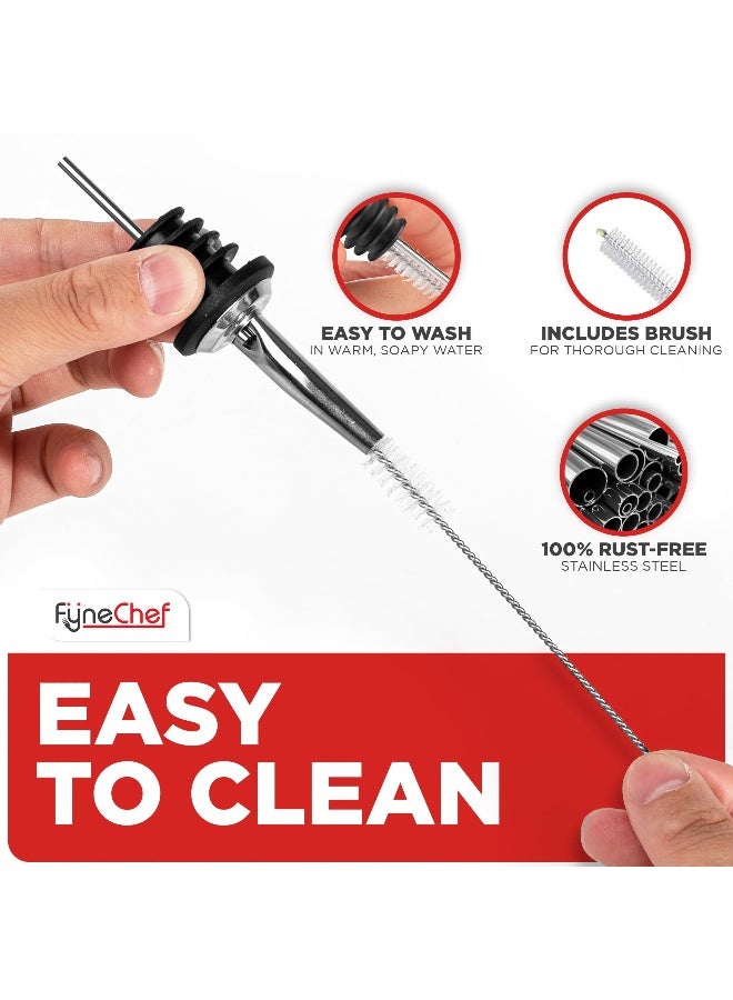 FYNECHEF 48 Pack Stainless Steel Bottle Pourers for Alcohol, Liquor, and Wine - Bar Accessories, Spouts for Bottles and Dispensers - Image 2