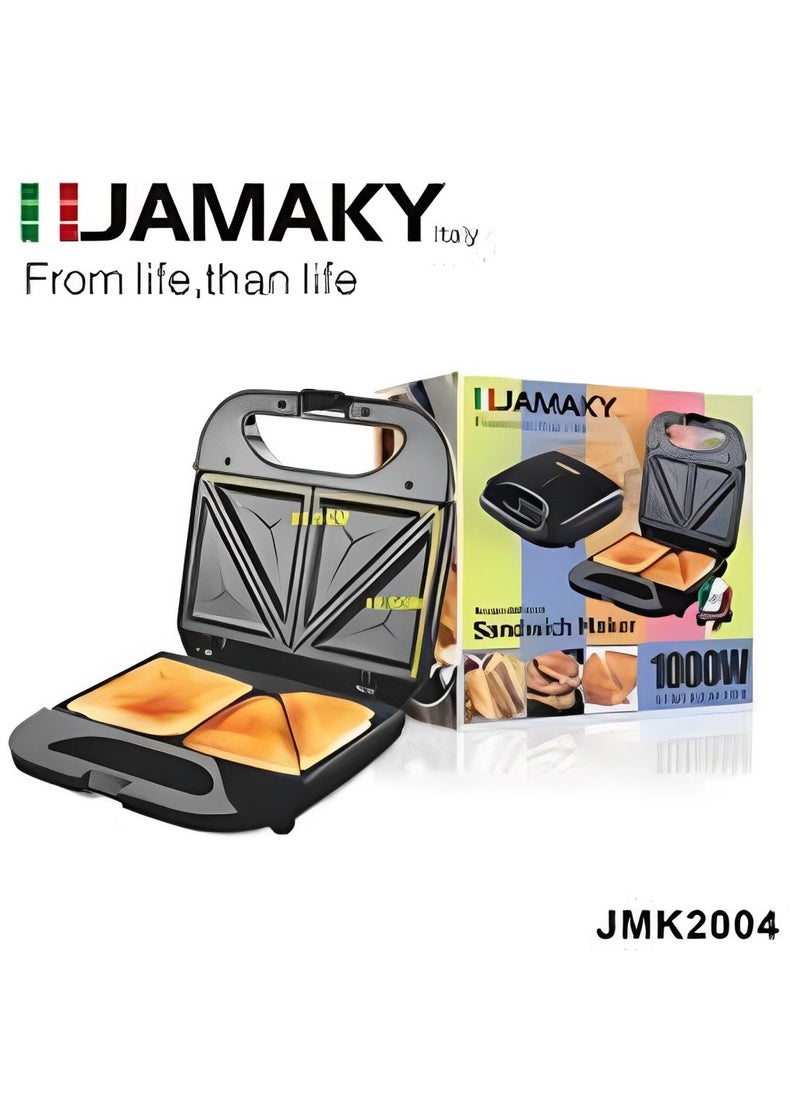 Sandwich maker 1000 watts with Italian technology, black, practical for quick preparation in the kitchen, model JMK2004 - pzsku/ZB12C0930F2F2CA994B79Z/45/_/1723629996/fa71879c-bee6-402f-b26d-868aa7940a9f