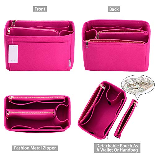 ZTUJO Purse Organizer, Felt Bag Organizer Purse Organizer Insert For Speedy, Neverfull, Graceful, Neverfull,Tote, Handbag,Shaper (Large, Rosy) - Image 2