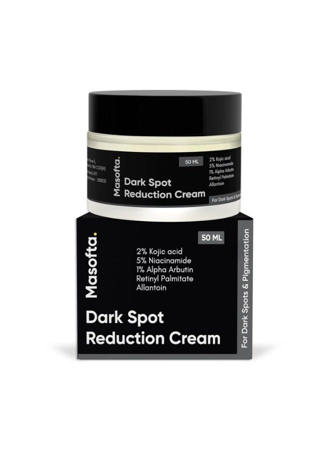 Masofta dark Spot Reduction Cream for Pigmentation, Melasma, Acne Marks, Underarms, Neck with Kojic Acid & Alpha Arbutin - 50g - Image 1