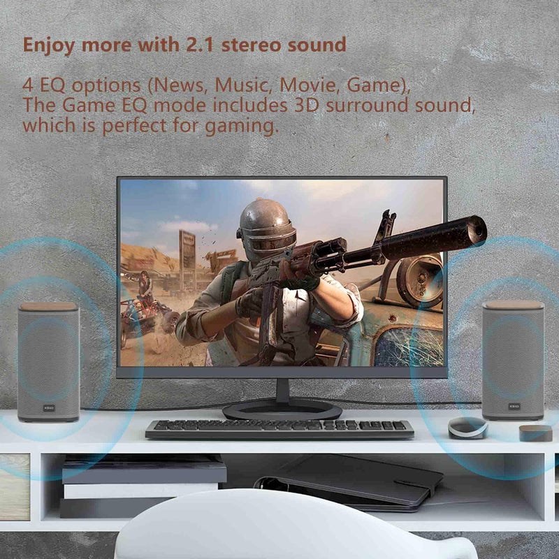 KEiiD 2.1 Bluetooth Computer Speakers with Wireless Subwoofer and Wireless Touchpad for Desktop Laptop Pc Stereo Gaming Speakers, 4 EQ Modes, Aesthetic Style with Great Sound Quality - Image 4