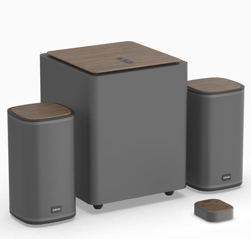 KEiiD 2.1 Bluetooth Computer Speakers with Wireless Subwoofer and Wireless Touchpad for Desktop Laptop Pc Stereo Gaming Speakers, 4 EQ Modes, Aesthetic Style with Great Sound Quality - Image 1