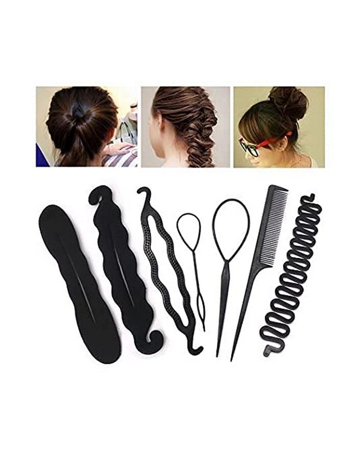 CHANDERKASH Pack of 7; Fashion Combo Hair Styling Bun Maker Hair Tool Accessories for Womens|Puff Juda Bun Shaper |Messy Bun Scrunchie - Image 2
