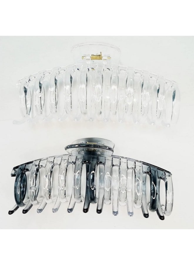 ACCGLORY Accglory 5.5 Inches Extra Large Hair Clips for Long Thick Hair Women’s Jumbo Hair Claw Clips 2 Counts in Set Hair Accessories(clear and grey)  - Image 3