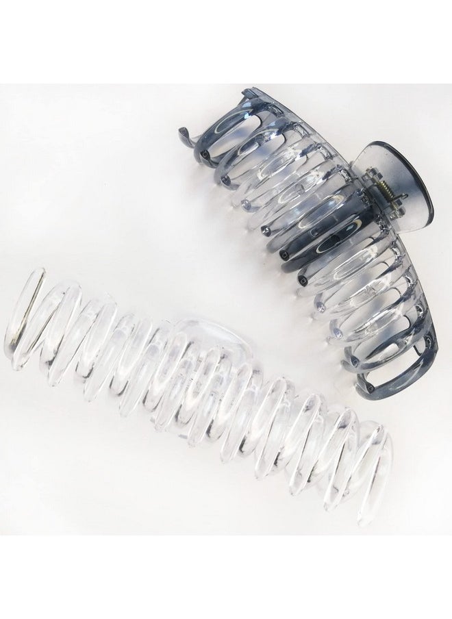 ACCGLORY Accglory 5.5 Inches Extra Large Hair Clips for Long Thick Hair Women’s Jumbo Hair Claw Clips 2 Counts in Set Hair Accessories(clear and grey)  - Image 5