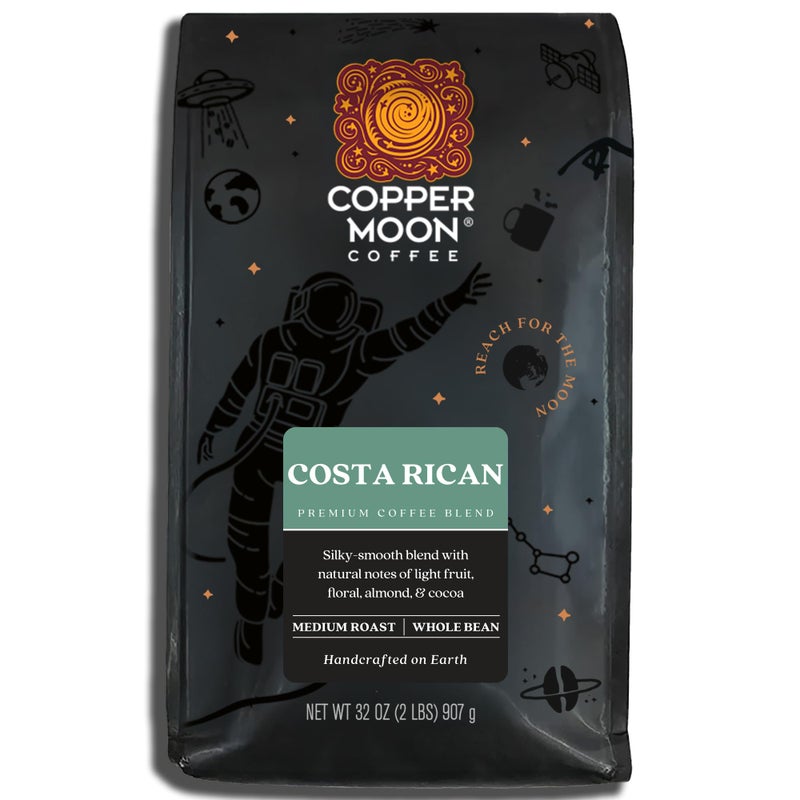 Copper Moon Medium Roast Whole Bean Coffee, Costa Rican Blend, 2 Lb - Image 1