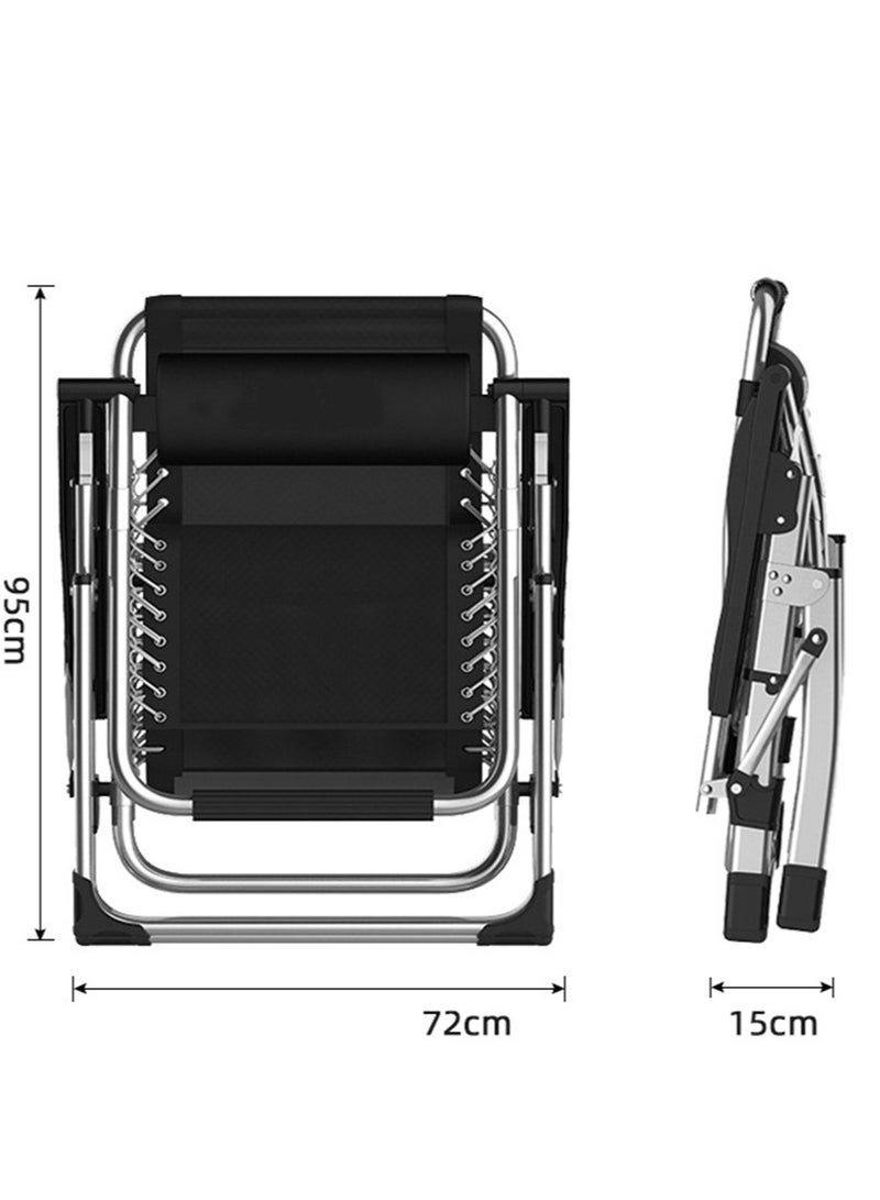 Camping Chair Foldable Reclining Lounge Chair Outdoor Beach Chair Relaxing Chair Modern Leisure Recliner Chair Comfortable Sun Loungers Side Garden Chair for Patio Balcony Pool Garden