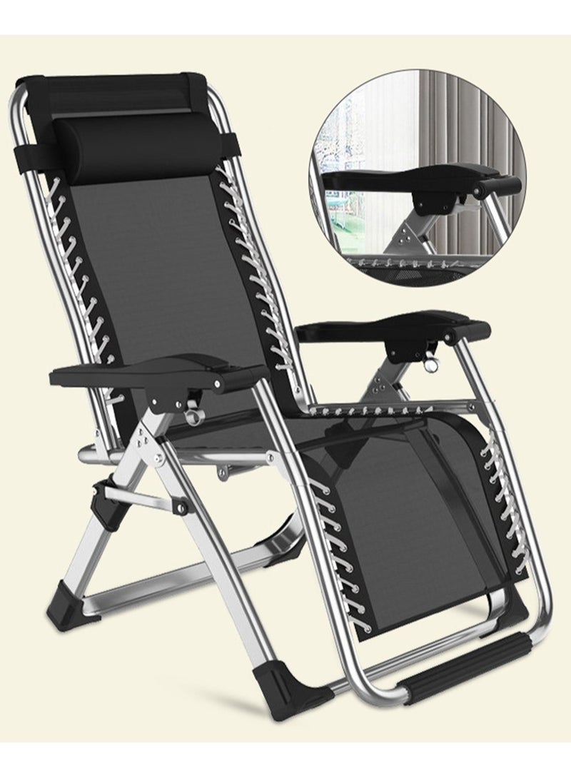 Camping Chair Foldable Reclining Lounge Chair Outdoor Beach Chair Relaxing Chair Modern Leisure Recliner Chair Comfortable Sun Loungers Side Garden Chair for Patio Balcony Pool Garden