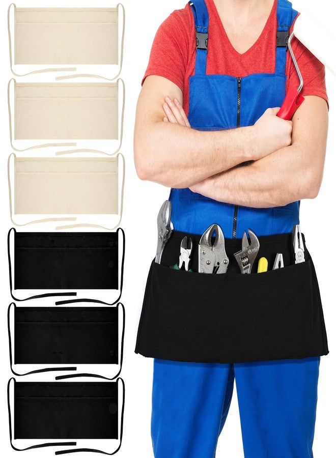 JenPen 6 Pcs Nail Apron Canvas Waist Apron Bulk for Carpenters with 2-pocket Work Unisex Cloth Tool Belt Washable Utility for Men Women Adults Woodworkers, Artists, and Other Crafts People - Image 1