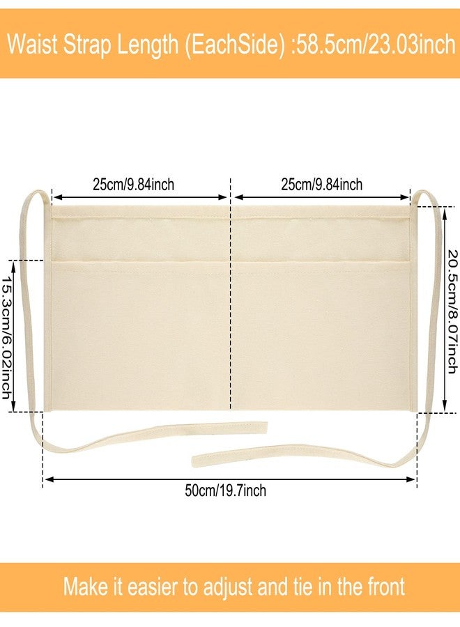 JenPen 6 Pcs Nail Apron Canvas Waist Apron Bulk for Carpenters with 2-pocket Work Unisex Cloth Tool Belt Washable Utility for Men Women Adults Woodworkers, Artists, and Other Crafts People - Image 2