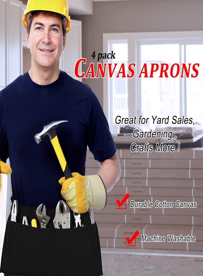 JenPen 6 Pcs Nail Apron Canvas Waist Apron Bulk for Carpenters with 2-pocket Work Unisex Cloth Tool Belt Washable Utility for Men Women Adults Woodworkers, Artists, and Other Crafts People - Image 5