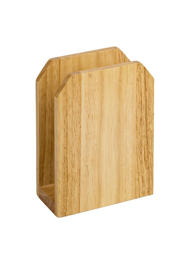 HillSpring Farmhouse Napkin Holder, Solid Rubberwood Vertical Stand, Sturdy Kitchen & Dining Table Organizer, Holds Standard Paper Napkins, Rustic Home Decor, 5.5"L x 2.6"W x 5.5"H - Image 1