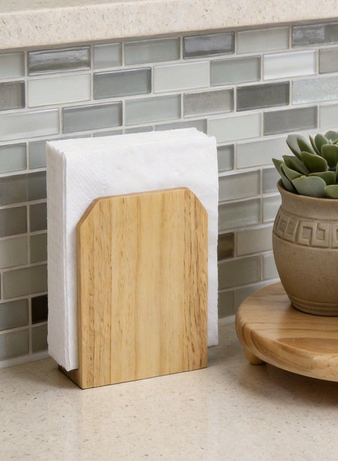 HillSpring Farmhouse Napkin Holder, Solid Rubberwood Vertical Stand, Sturdy Kitchen & Dining Table Organizer, Holds Standard Paper Napkins, Rustic Home Decor, 5.5"L x 2.6"W x 5.5"H - Image 5