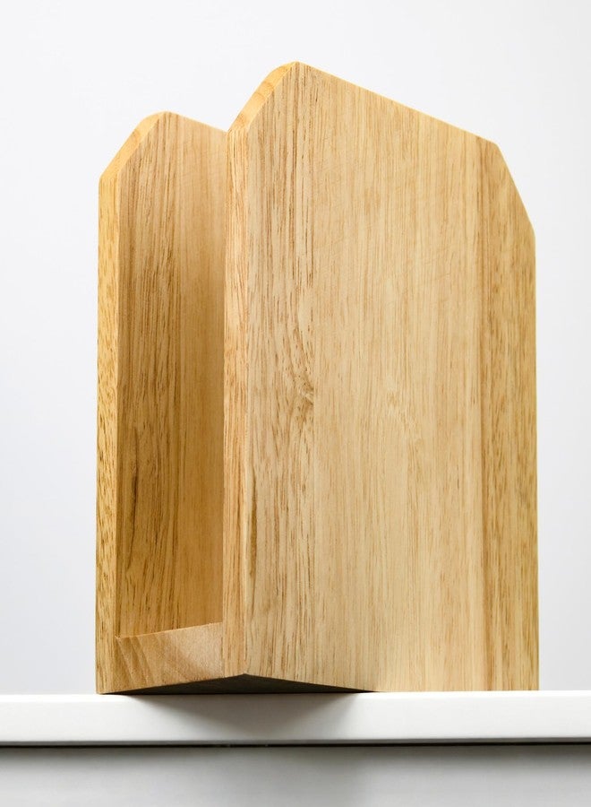 HillSpring Farmhouse Napkin Holder, Solid Rubberwood Vertical Stand, Sturdy Kitchen & Dining Table Organizer, Holds Standard Paper Napkins, Rustic Home Decor, 5.5"L x 2.6"W x 5.5"H - Image 4