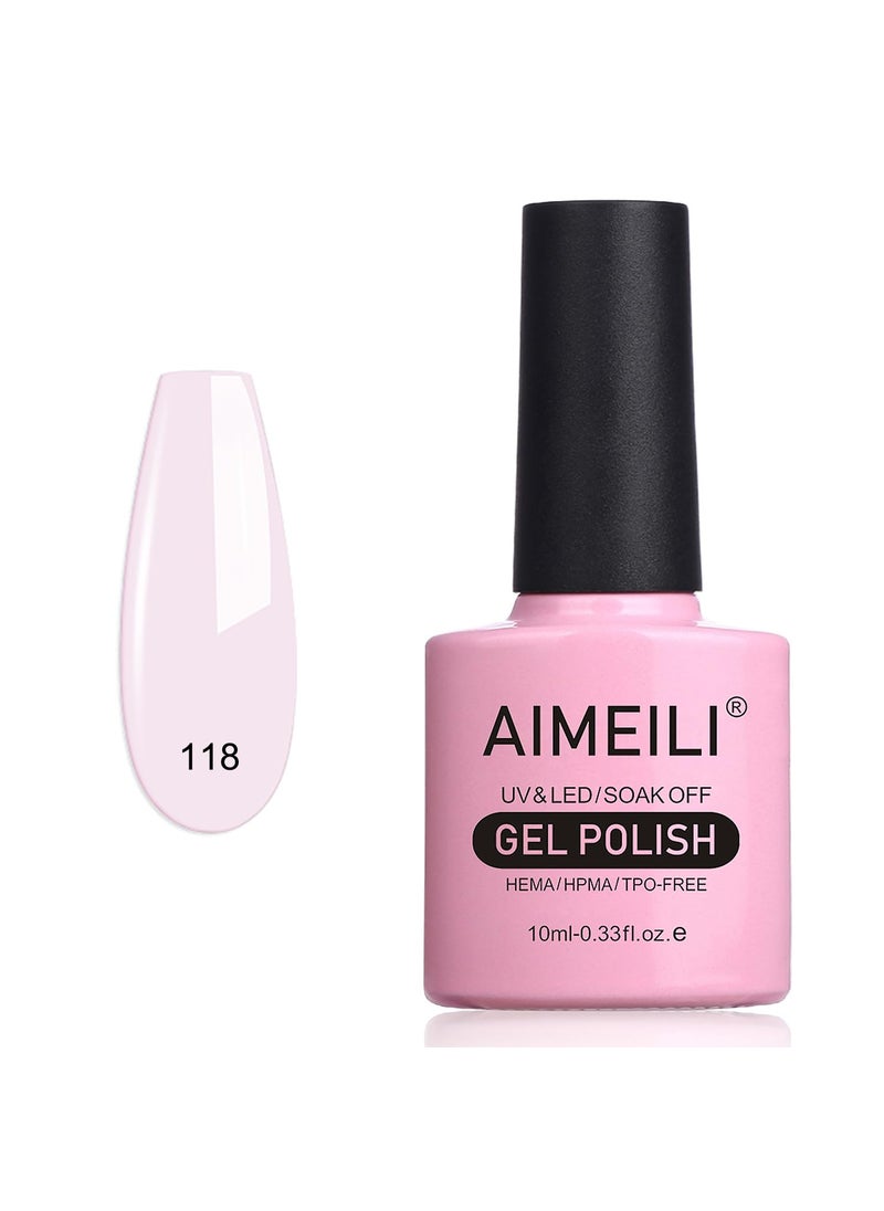 AIMEILI AIMEILI Soak Off U V LED Hema Free Milky Pink Gel Nail Polish - Gardenia Jasminoides Ellis (118) 10ml 
