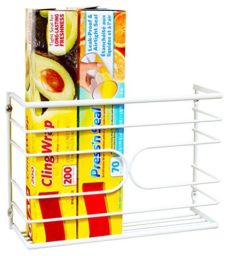 DecoBrothers Wall Mount Kitchen Wrap Organizer Rack White