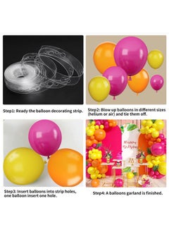 Sowide Hot Pink Yellow Balloons Garland Arch Kit,Yellow Pink Orange Balloon Latex Pastel Balloons Arch For Baby Shower Butterfly Fiesta Princess Birthday Party Background Decorations  - Image 3