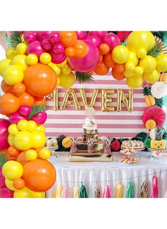 Sowide Hot Pink Yellow Balloons Garland Arch Kit,Yellow Pink Orange Balloon Latex Pastel Balloons Arch For Baby Shower Butterfly Fiesta Princess Birthday Party Background Decorations  - Image 4