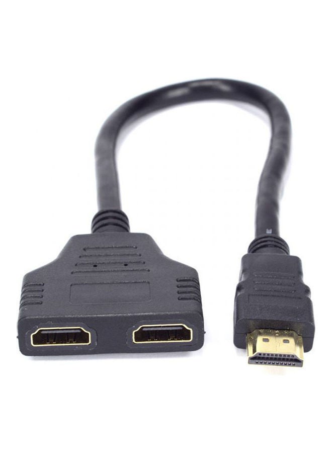 NIBEMINENT Nanotek Hdmi Male To 2 Female 1 In Out Splitter Cable Converter BLack 