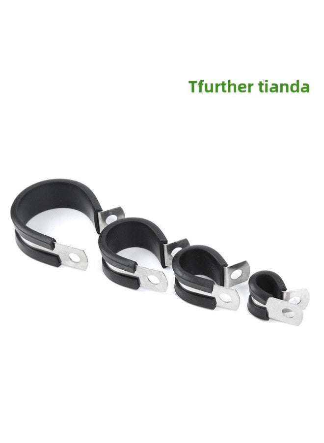 Tianyuan Clamp Stainless Steel Tape Clamp Rubber Pad Hose Clamp Ring Quality Suitable For 304 Material (15 Width)-Specification Model:14mm  - Image 2