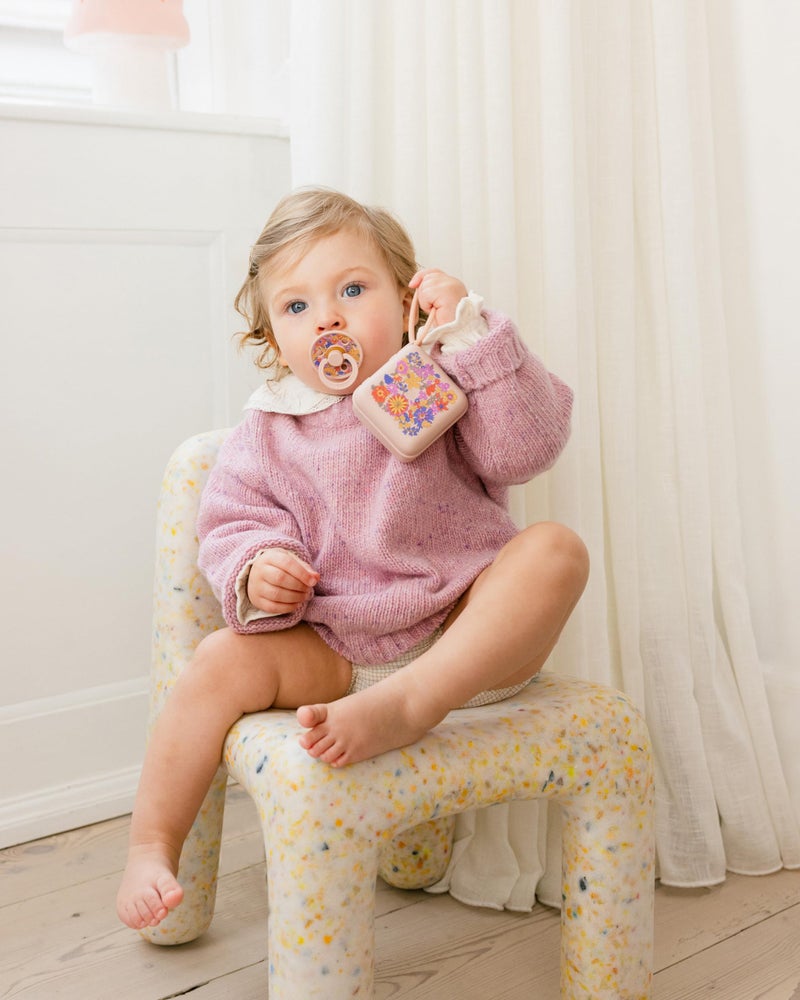 BIBS Liberty Pacifier Box with Strap. Soother Holder and Steriliser case. 100% BPA Free Food-Grade Material - June Blossom Blush - Image 5