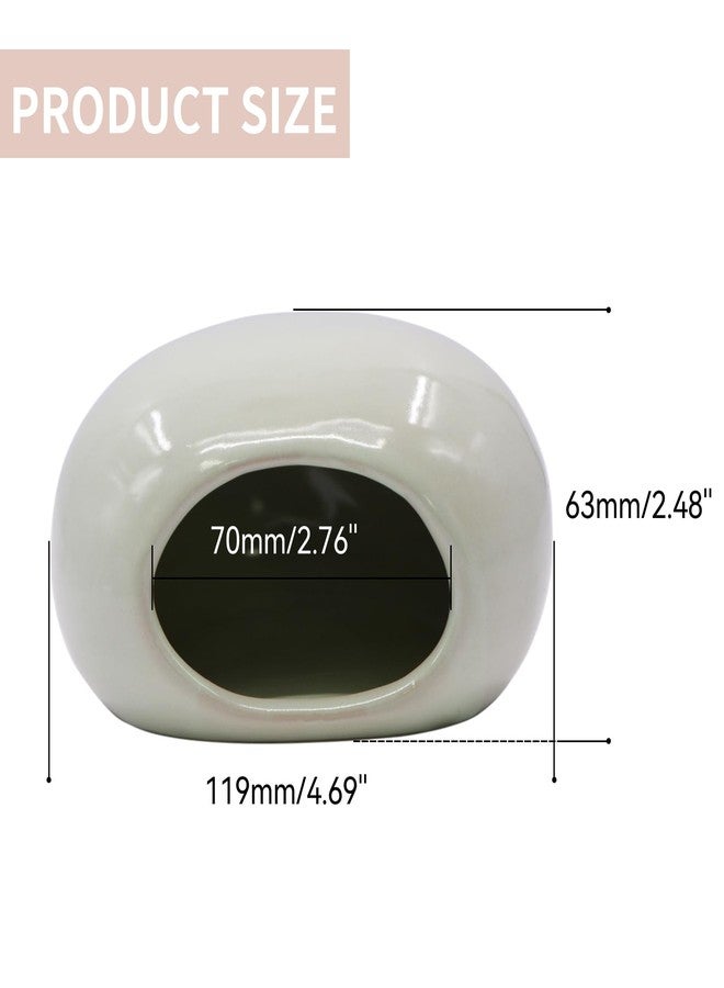 Saim Aquarium Ceramic Cave Decorations, Betta Fish Tank Accessories for Shrimp Cichlid Hiding Breeding Small Fish Bowl Hide Toys Hideout House - Light Green - Image 2