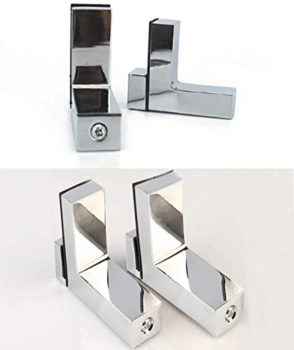 Tiberham Adjustable Wood/Glass Shelf Bracket, Tiberham Zinc Alloy Polished Chrome Shelf Support Clamp Corner Brace for 3-30mm Thickness Shelf, Wall Mounted Glass Support Clip Wood Holder (Pack of 2) - Image 4
