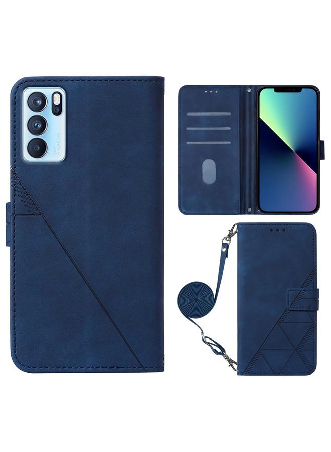 S-TOP Case For OPPO Reno6 Pro Crossbody 3D Embossed Flip Leather Phone Case - Image 2