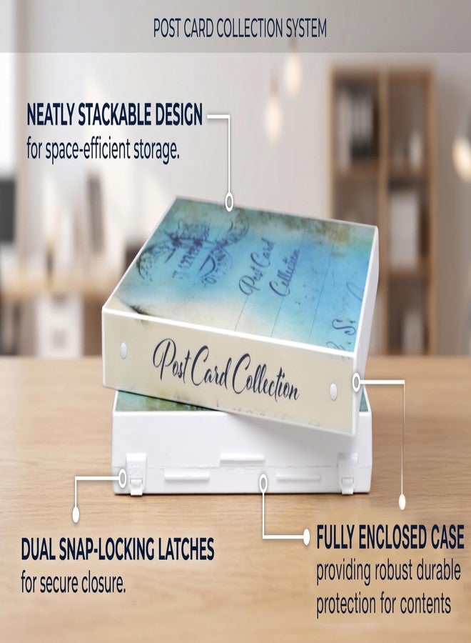 UniKeep Postcard Collector Storage Case with 20 Pages - Holds up to 120 Postcards Measuring 4" x 6" - Additional Pages Can Be Added (Blue) - Image 3
