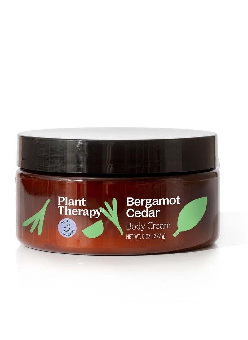 Plant Therapy Plant Therapy Bergamot Cedar Body Cream 8 oz Restore Softness & Hydration, Vitamins and Antioxidants to Soften, Smooth, and Firm Skin  - Image 1