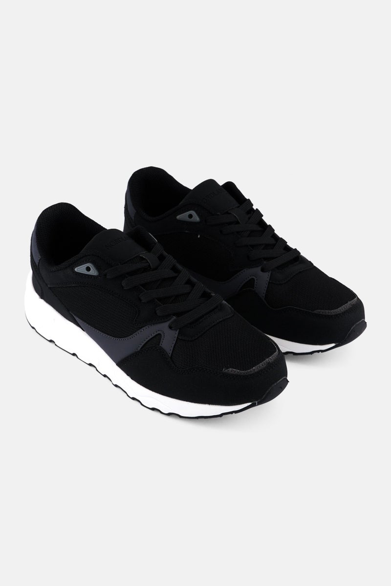 Nordland أحذية خارجية للرجال برباط من القماش، سوداء - Image 1