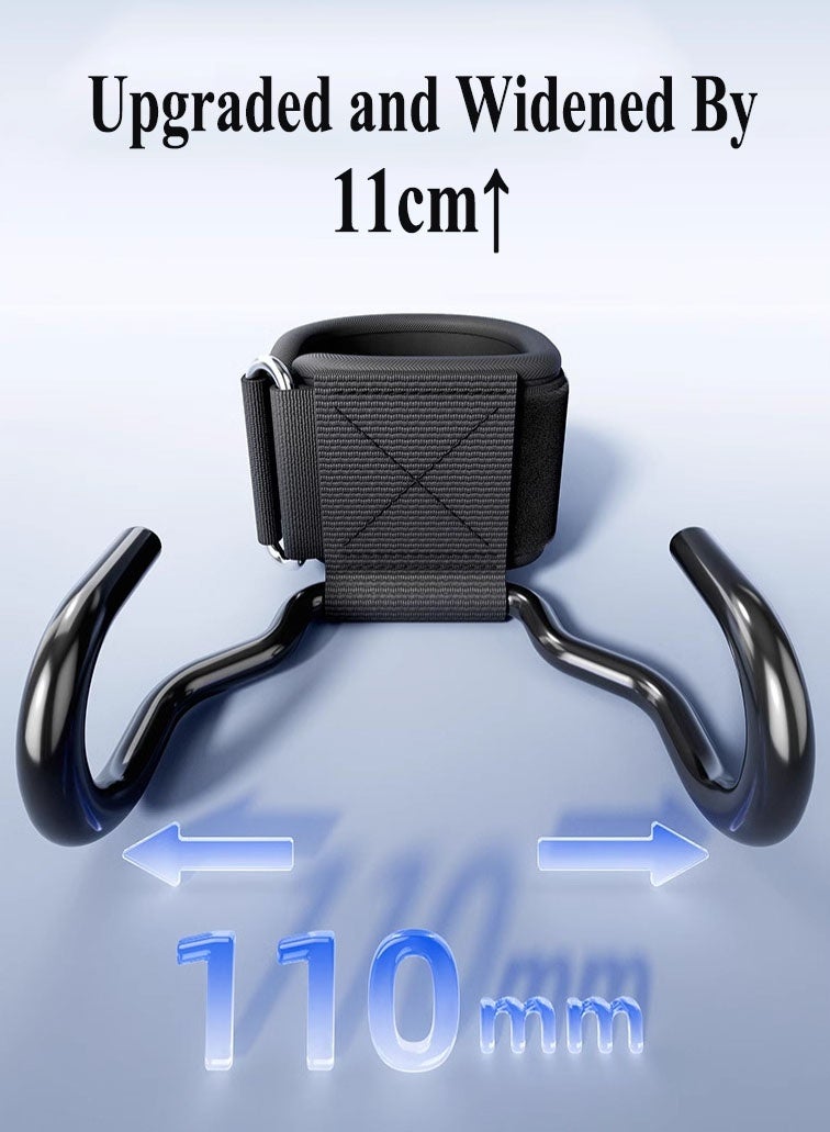 FDsport زوج من خطافات رفع الأثقال، أحزمة معصم متينة وعريضة، توفر دعمًا مثاليًا لقبضة اليد أثناء تمارين الرفعة المميتة والسحب لأعلى، مصنوعة من النايلون المقاوم للتمزق مع حشوة سميكة للمعصم، معدات واقية، أحزمة رياضية للرجال والنساء. - Image 3