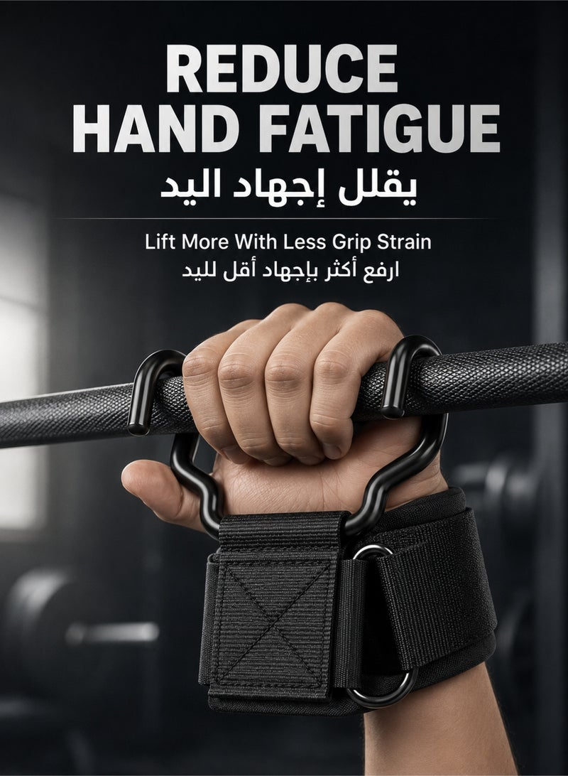 fdsport Weight Lifting Hooks Pair Widened, Heavy Duty Power Wrist Straps Hand Grip Support for Deadlifts, Pull Ups, Anti-Rip Nylon Strap with Thick Wrist Padding, Protective Gears Gym Workout Power Straps for Men Women - Image 5