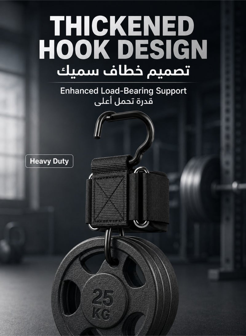 fdsport Weight Lifting Hooks Pair Widened, Heavy Duty Power Wrist Straps Hand Grip Support for Deadlifts, Pull Ups, Anti-Rip Nylon Strap with Thick Wrist Padding, Protective Gears Gym Workout Power Straps for Men Women - Image 2