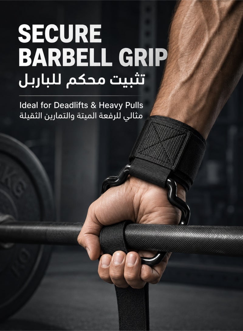 fdsport Weight Lifting Hooks Pair Widened, Heavy Duty Power Wrist Straps Hand Grip Support for Deadlifts, Pull Ups, Anti-Rip Nylon Strap with Thick Wrist Padding, Protective Gears Gym Workout Power Straps for Men Women - Image 4