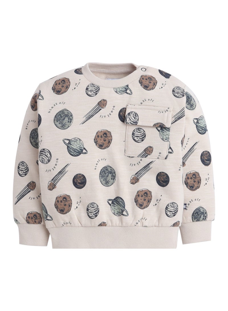 ديركجي بدلة رياضية صوفية للأولاد من بويز بلانيت - طقم من قطعتين باللون الكريمي والكحلي - Image 3