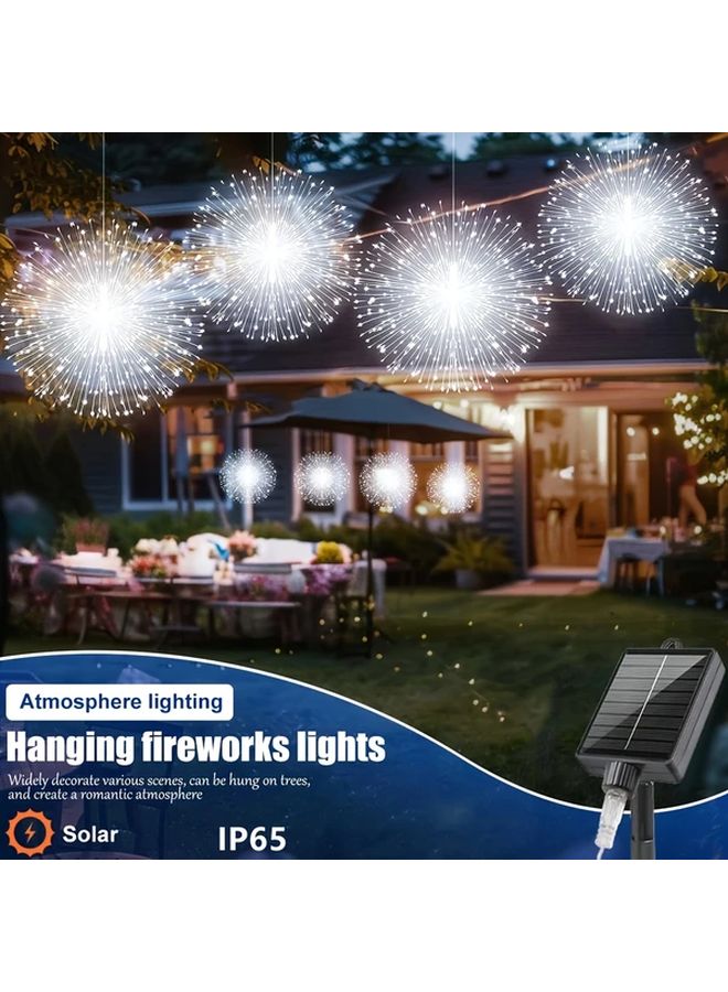 300 مصباح LED، 8 أوضاع، أضواء فيري خارجية تعمل بالطاقة الشمسية، تصميم نجمي باللون الأبيض الدافئ - Image 4