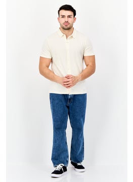 Asos Design Men Regular Fit 3 Pieces Solid Short Sleeves Casual Shirts Set, Cream/Grey  - Image 2