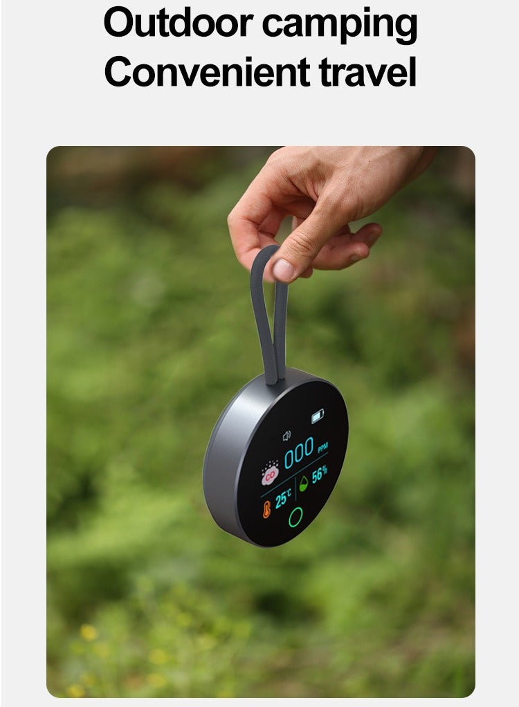 3-in-1 Air Quality Detector - Portable Carbon Monoxide (CO) Detector with Temperature & Humidity Monitoring, Ideal for RVs, Camping, Cars, and Home Use, Rechargeable 1000mAh Battery with 8-Hour Runtime - Image 4