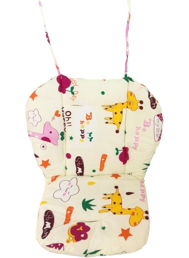 تو ورلد Baby Stroller/High Chair Seat Cushion Liner Mat Pad Cover Resistant and High Chair Straps (5 Point Harness) 1 Suit (Giraffe) - Image 3