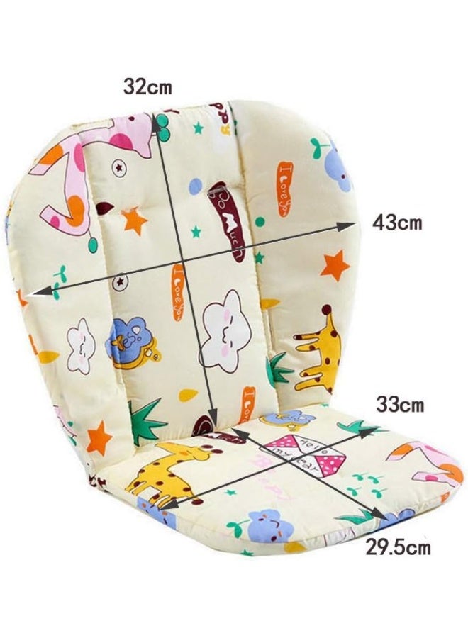 تو ورلد Baby Stroller/High Chair Seat Cushion Liner Mat Pad Cover Resistant and High Chair Straps (5 Point Harness) 1 Suit (Giraffe) - Image 4