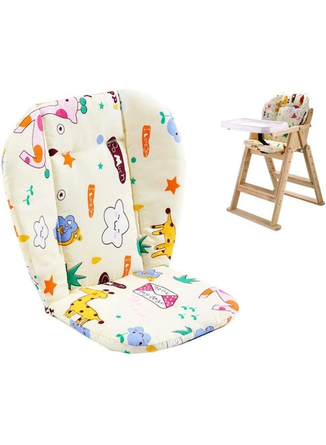 تو ورلد Baby Stroller/High Chair Seat Cushion Liner Mat Pad Cover Resistant and High Chair Straps (5 Point Harness) 1 Suit (Giraffe) - Image 2