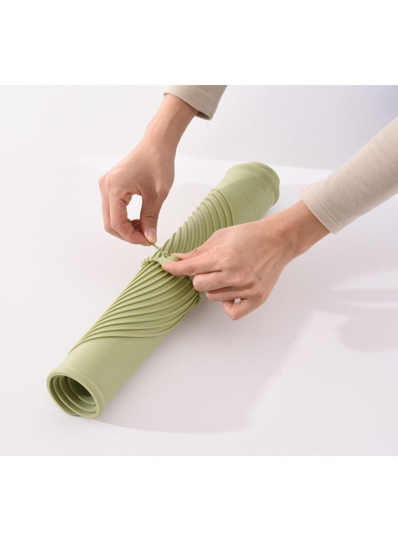 حصيرة سيليكون لتجفيف الصحون – كبيرة الحجم وغير قابلة للانزلاق لسطح المطبخ مع نتوءات مرتفعة لتصريف الماء بسرعة، حصيرة متينة لتجفيف الأواني (رمادي، 40×55 سم) - Image 4